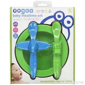 oogaa Baby Mealtime Set Easy Clean Baby Safe Green and Blue - B006LL7IF2